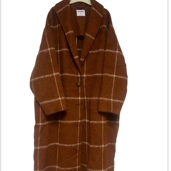 Old Navy 4X Rust Plaid Relaxed Soft-Brushed Overcoat NEW!!! - Picture 8 of 16